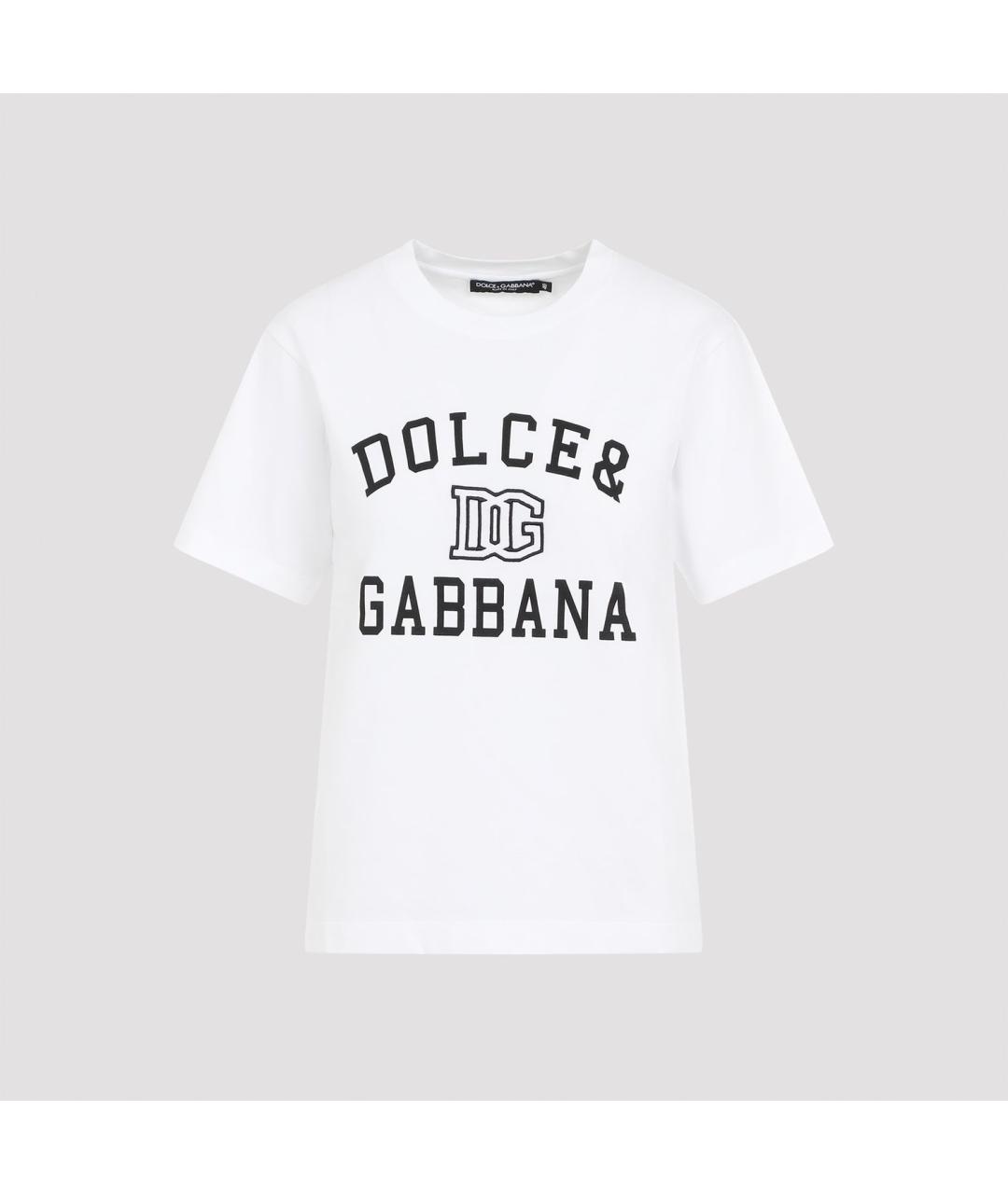 DOLCE&GABBANA Белая хлопковая футболка, фото 3