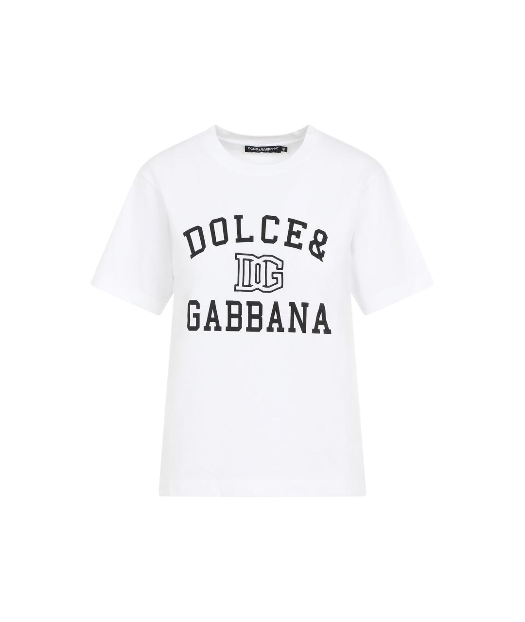 DOLCE&GABBANA Белая хлопковая футболка, фото 1