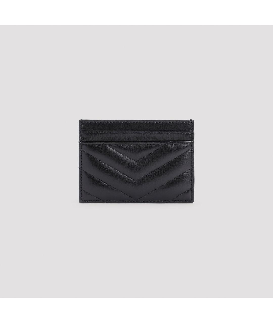 SAINT LAURENT Черный кожаный кардхолдер, фото 3