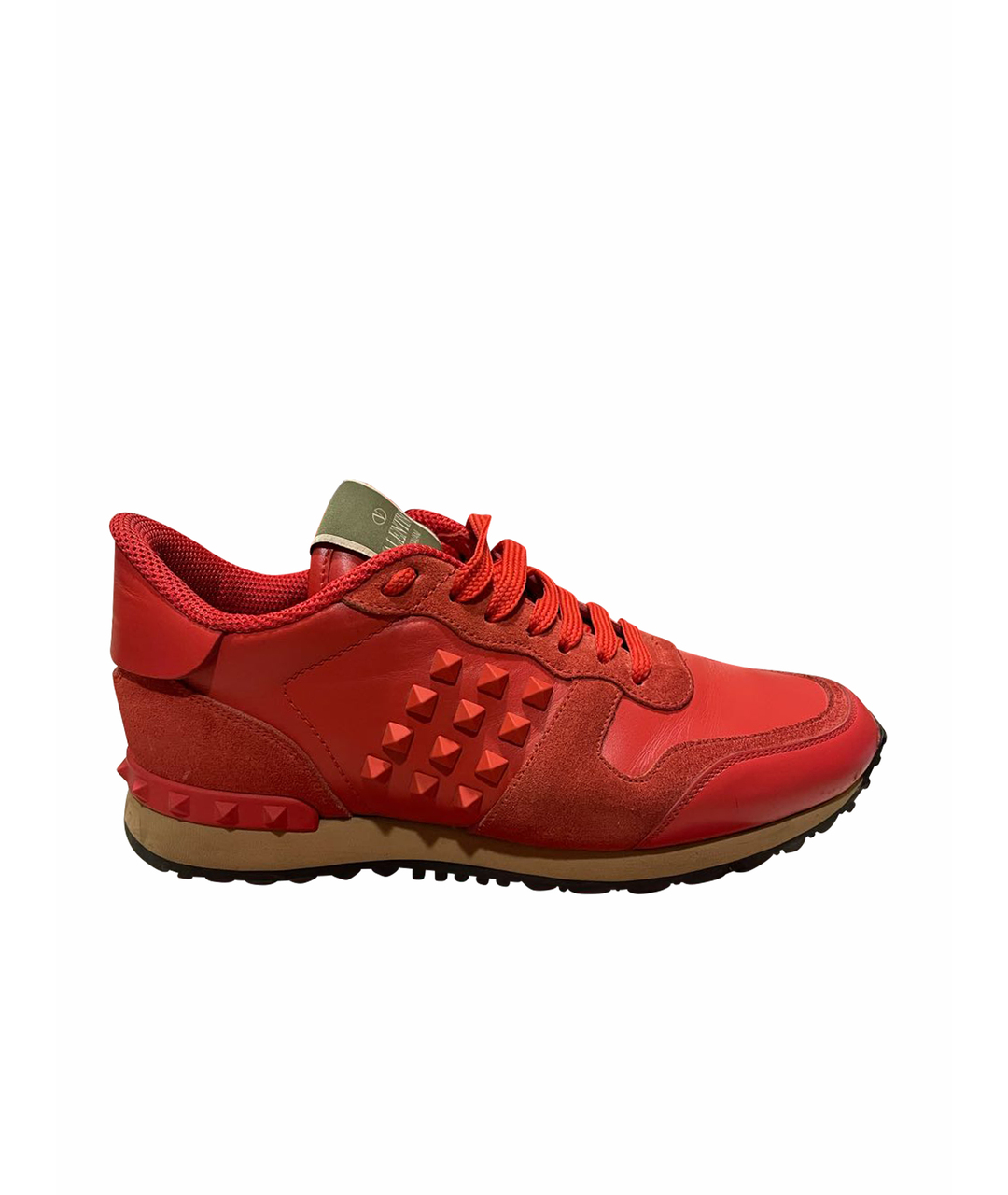VALENTINO GARAVANI Красные кожаные кроссовки, фото 1