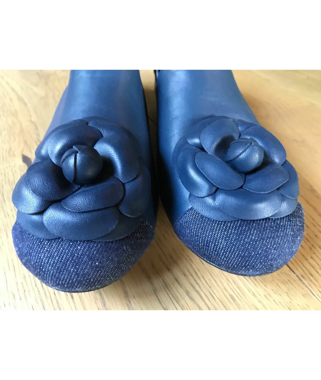 CHANEL PRE-OWNED Синие кожаные балетки, фото 5