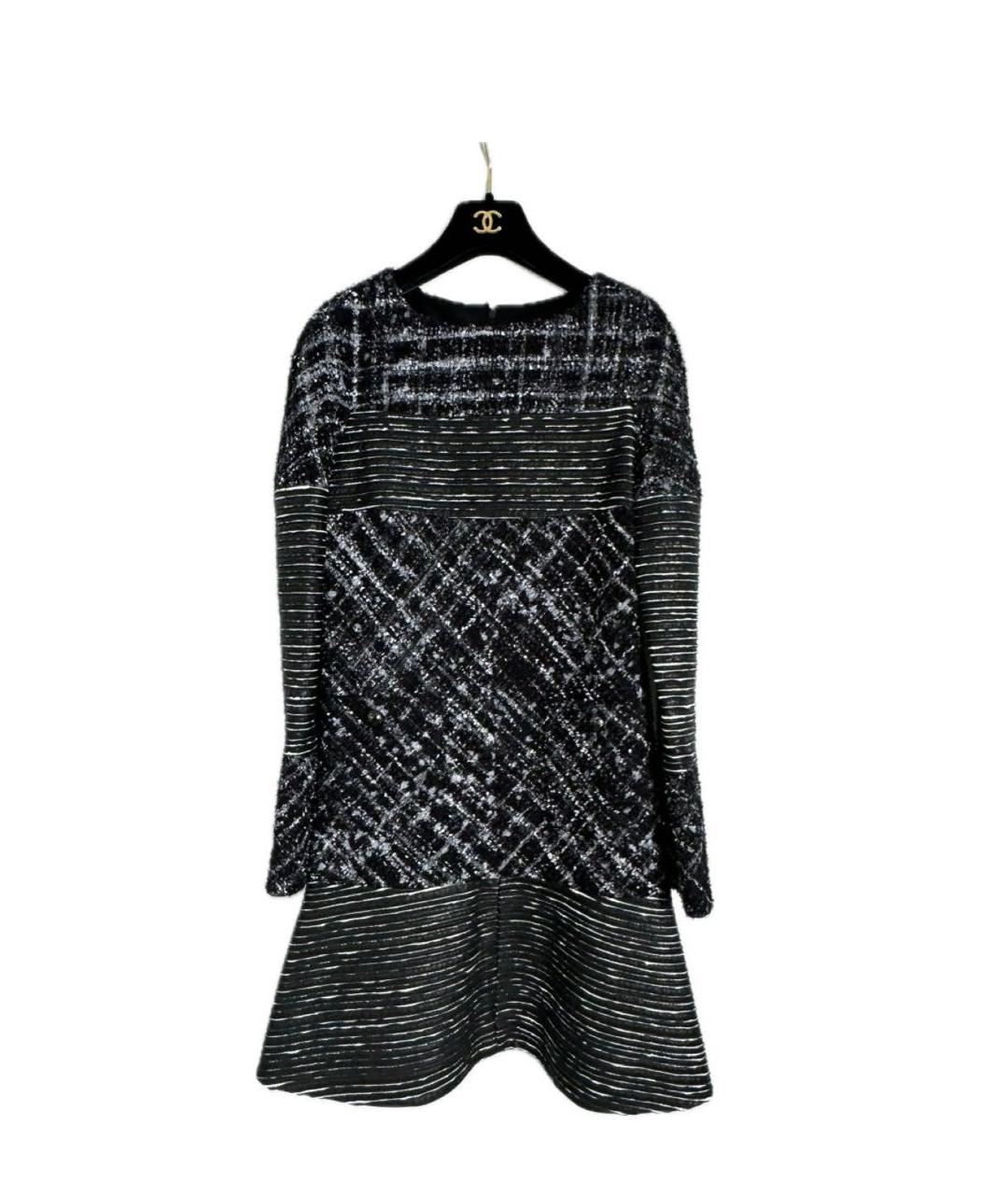 CHANEL Черное твидовое повседневное платье, фото 8
