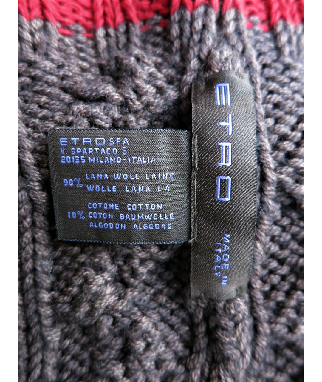 ETRO Коричневый шерстяной шарф, фото 3