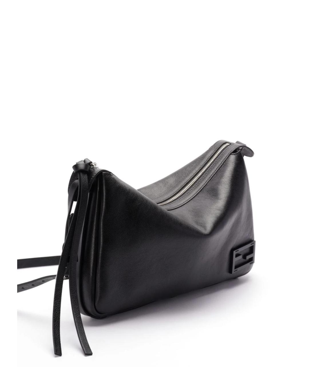 FENDI Черная кожаная сумка через плечо, фото 3