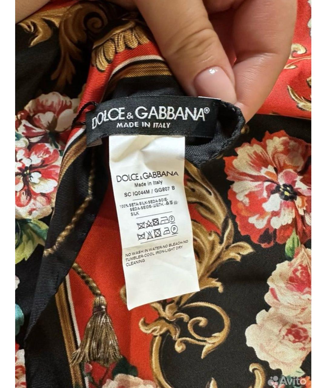 DOLCE&GABBANA Мульти шелковый платок, фото 2