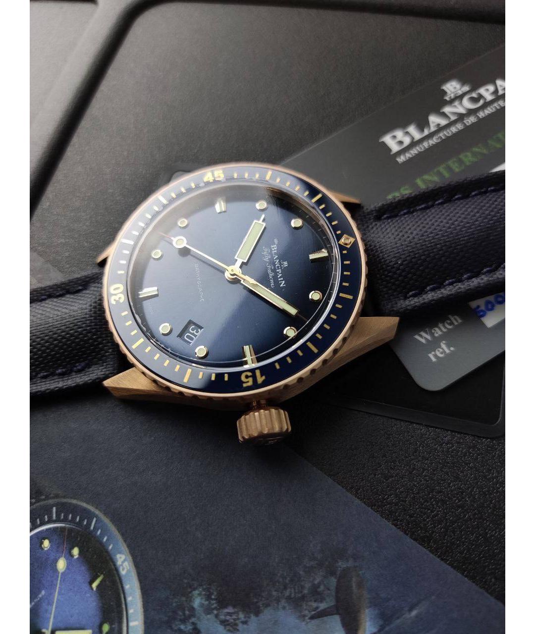 Blancpain Синие часы из розового золота, фото 2