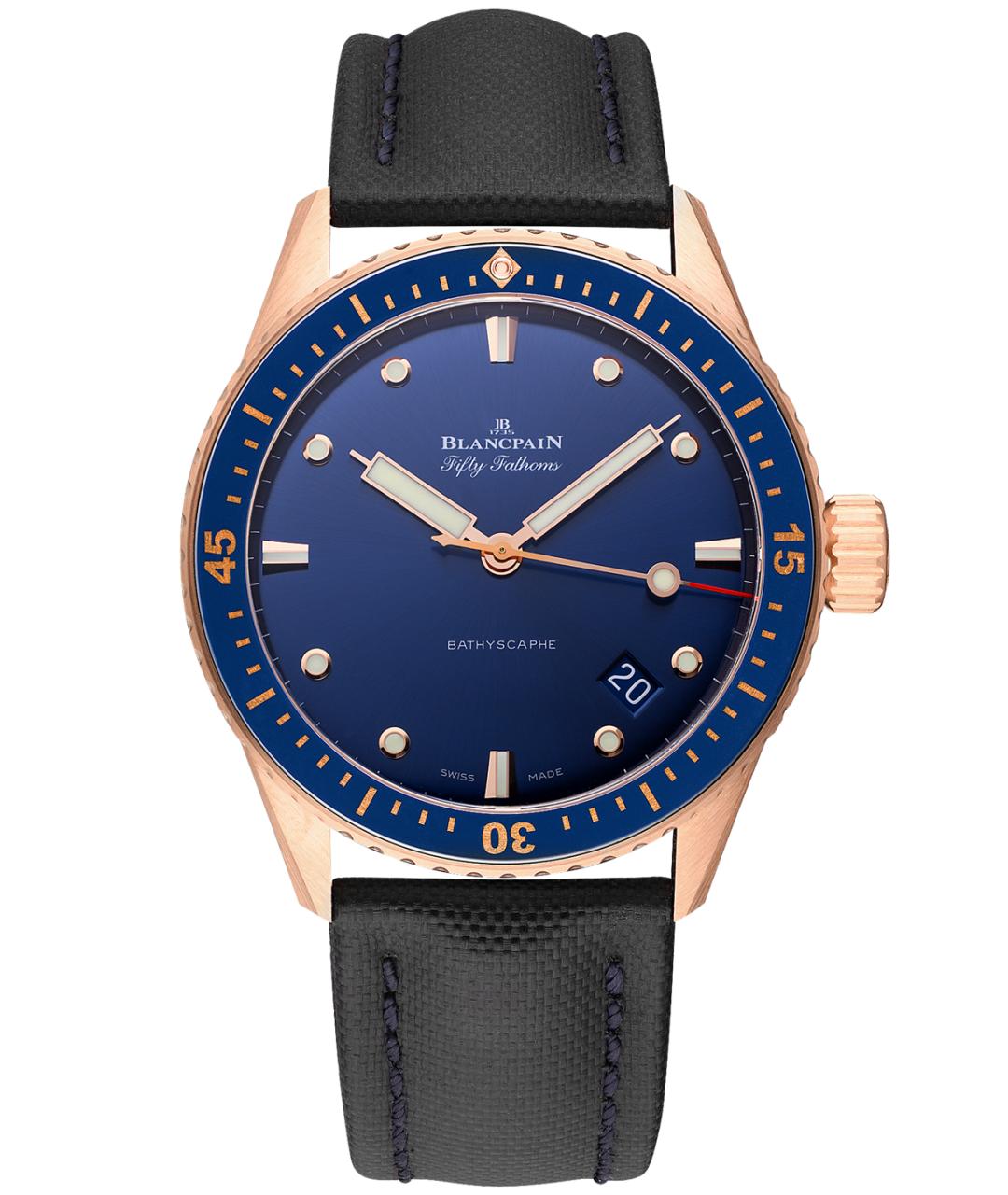 Blancpain Синие часы из розового золота, фото 1