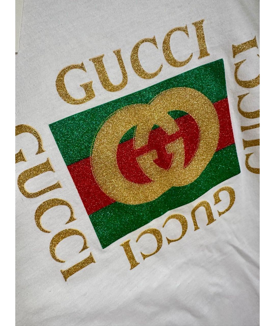 GUCCI Белая хлопковая футболка, фото 4