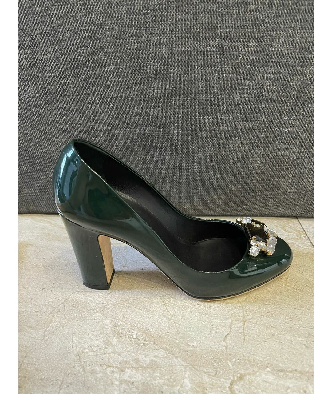 DOLCE&GABBANA Зеленые туфли из лакированной кожи, фото 6
