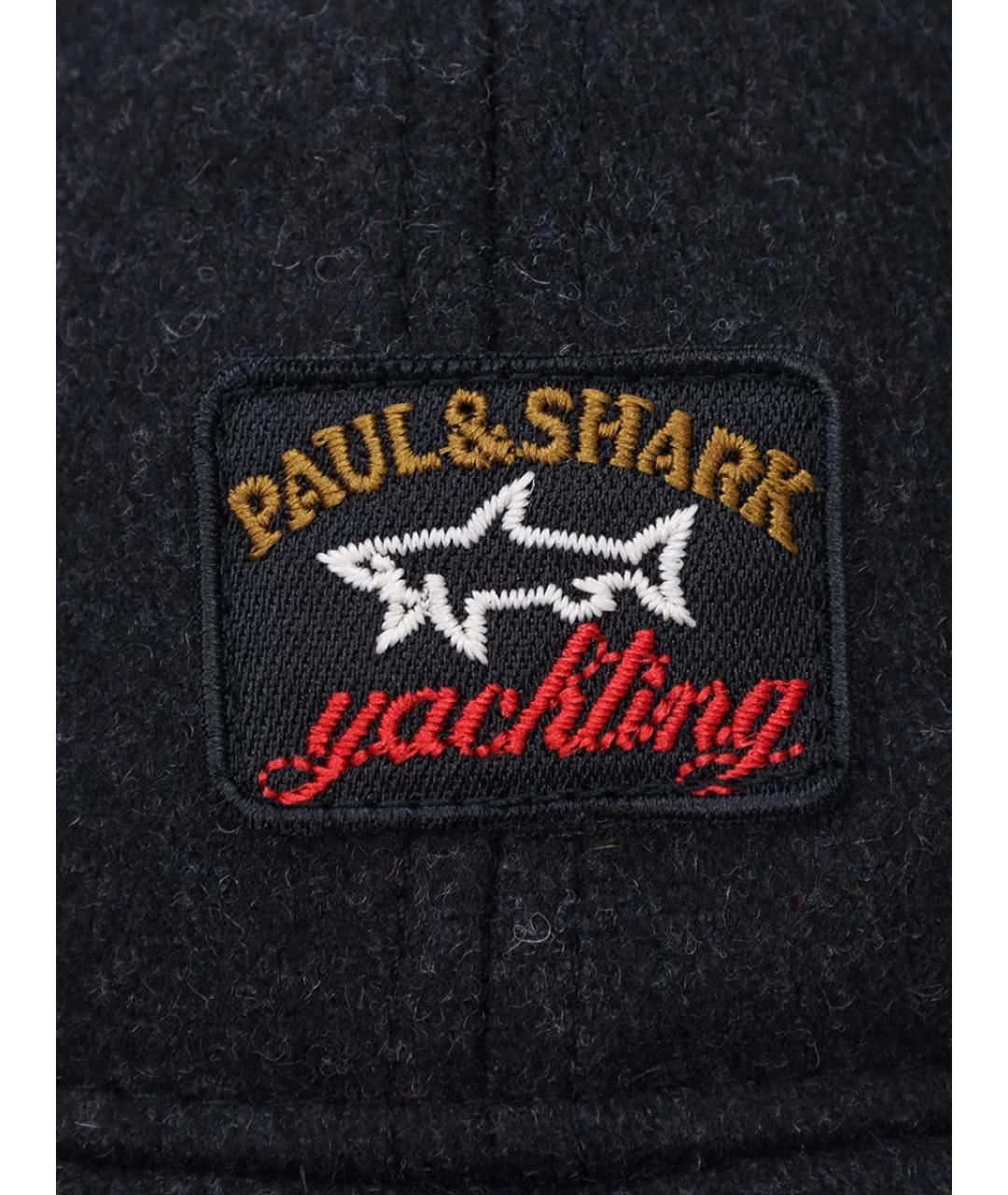 PAUL & SHARK Черная шерстяная кепка/бейсболка, фото 3