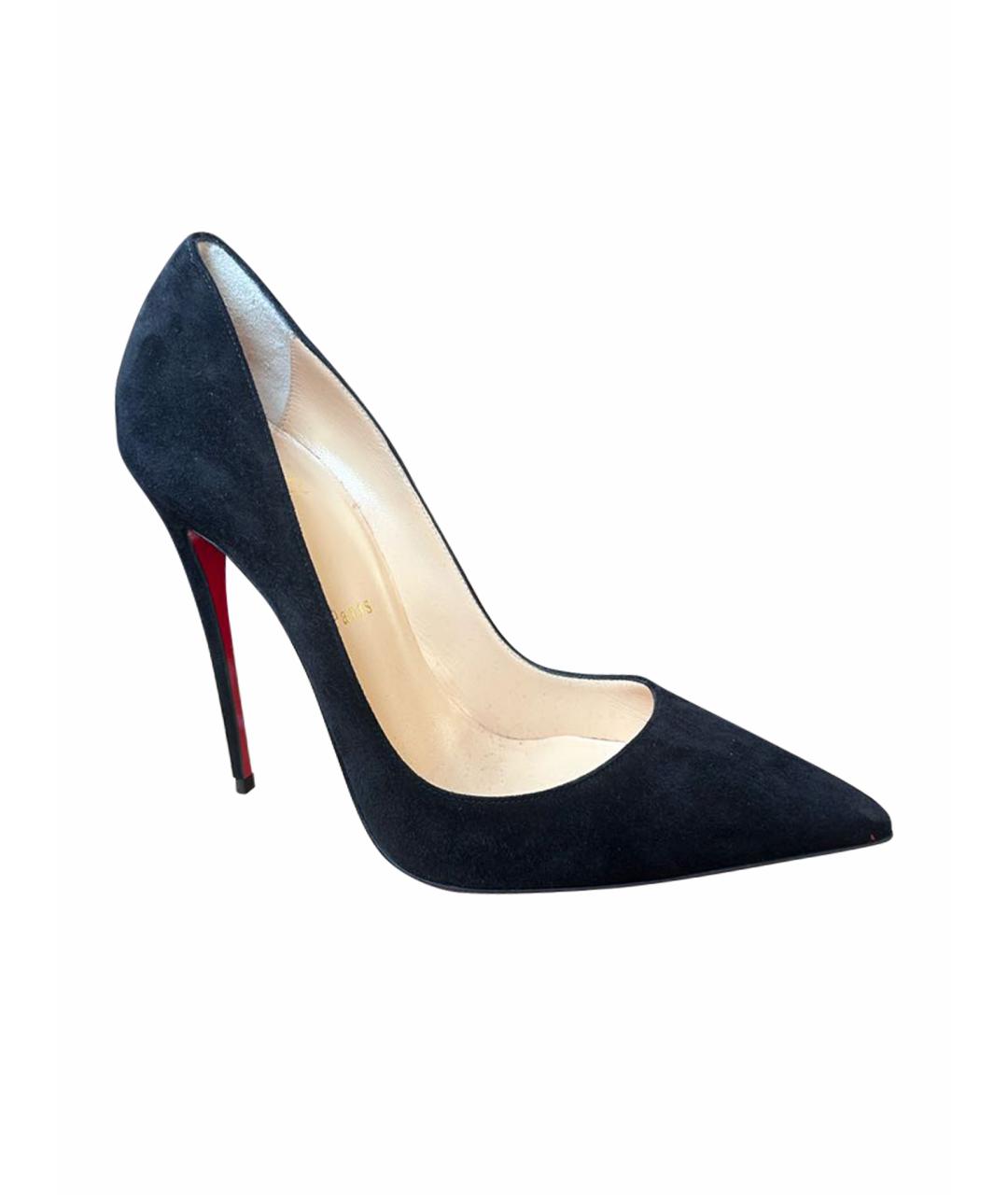 CHRISTIAN LOUBOUTIN Черные замшевые туфли, фото 1