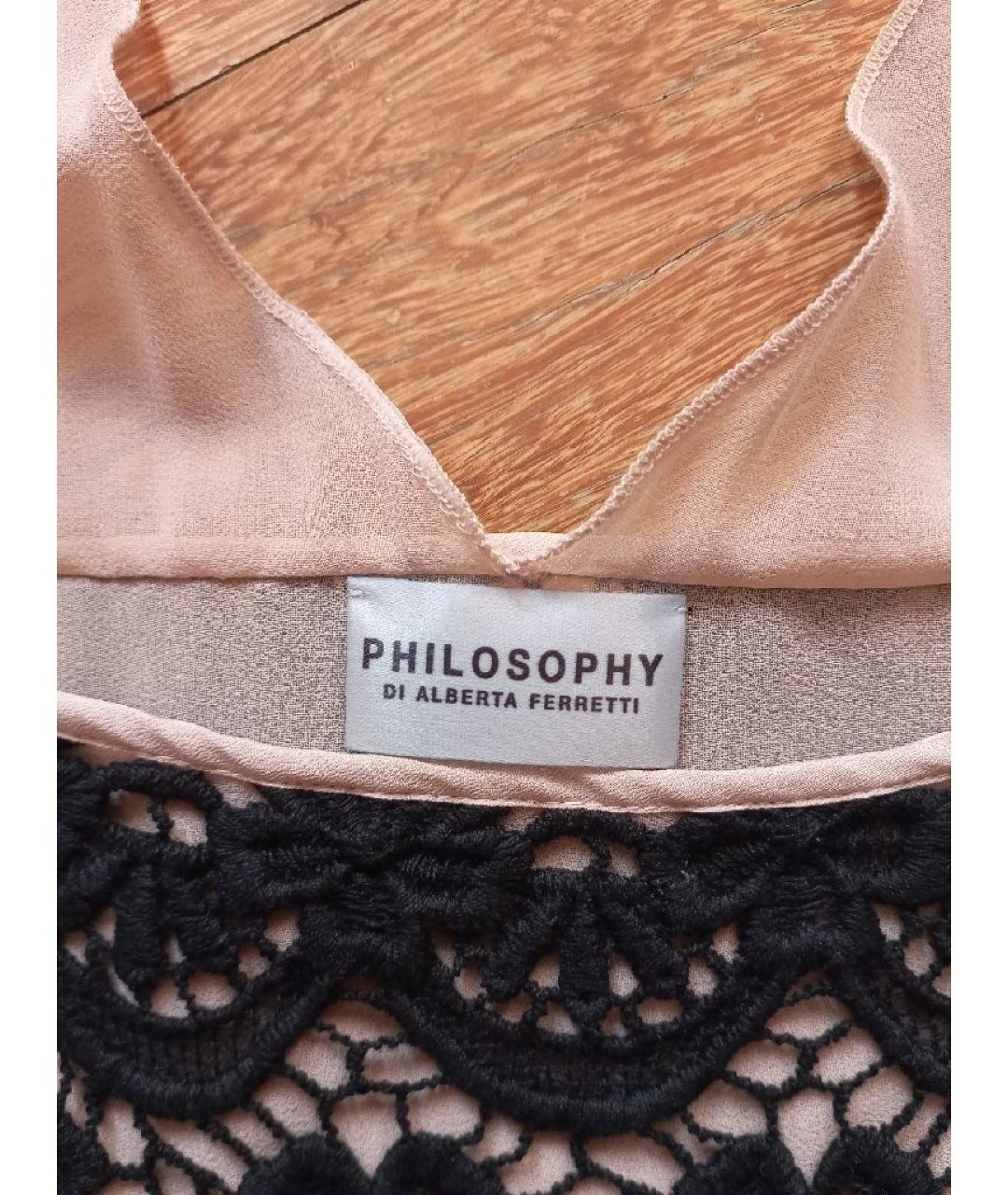 PHILOSOPHY DI ALBERTA FERRETTI Черное полиэстеровое коктейльное платье, фото 4