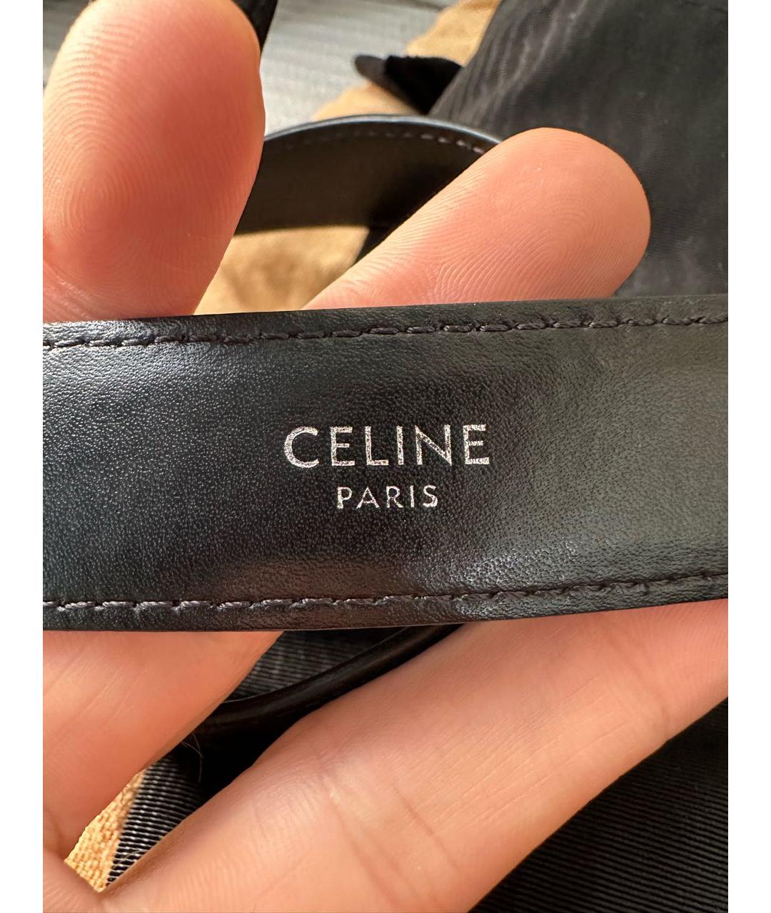 CELINE Черный кожаный ремень, фото 6