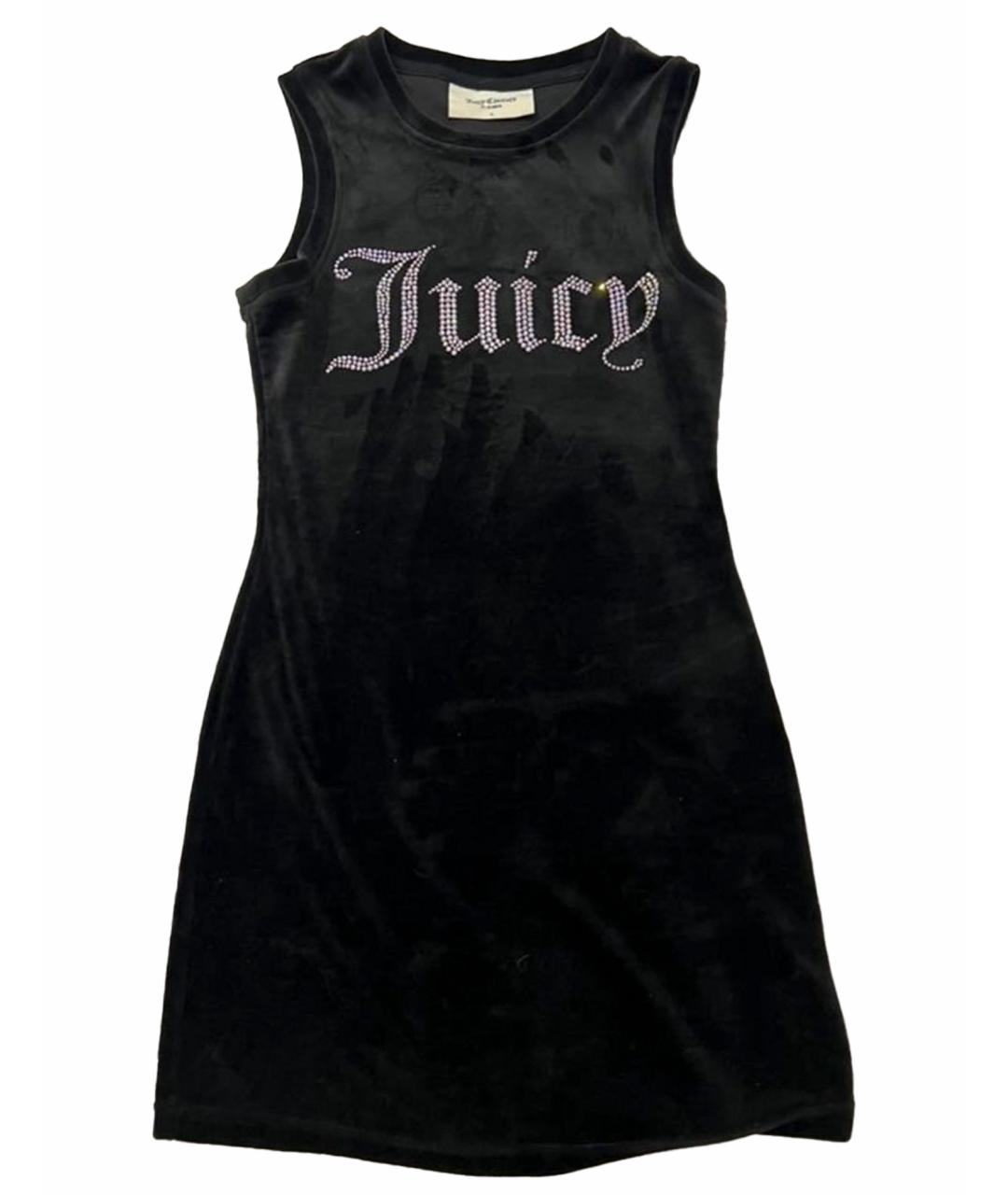 JUICY COUTURE Черное велюровое коктейльное платье, фото 1