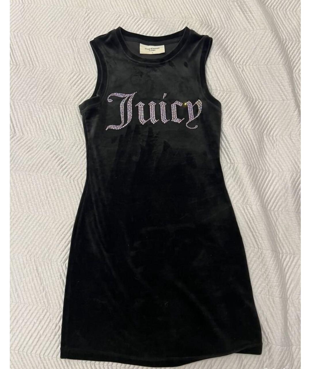 JUICY COUTURE Черное велюровое коктейльное платье, фото 2