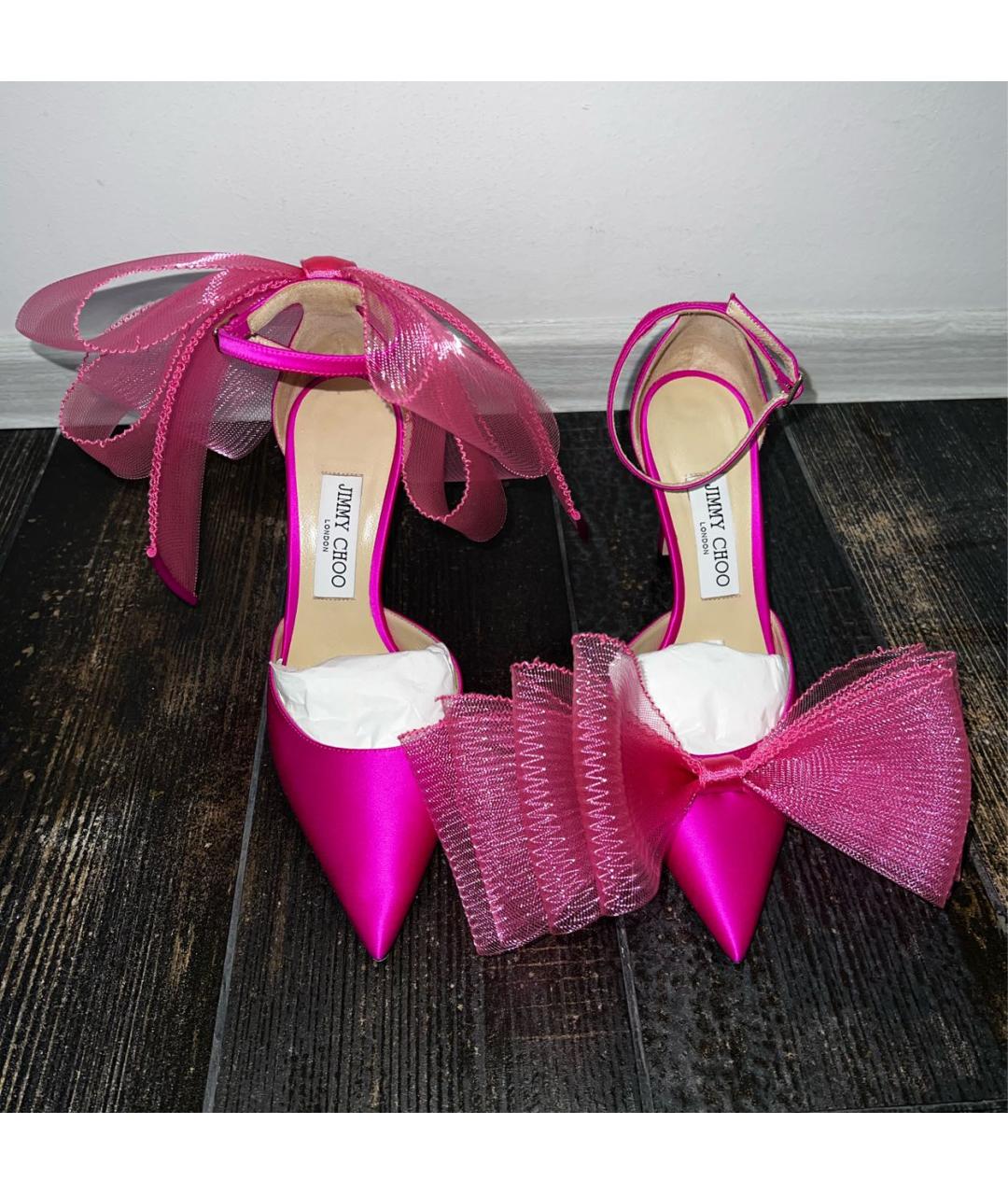 JIMMY CHOO Розовые текстильные туфли, фото 2