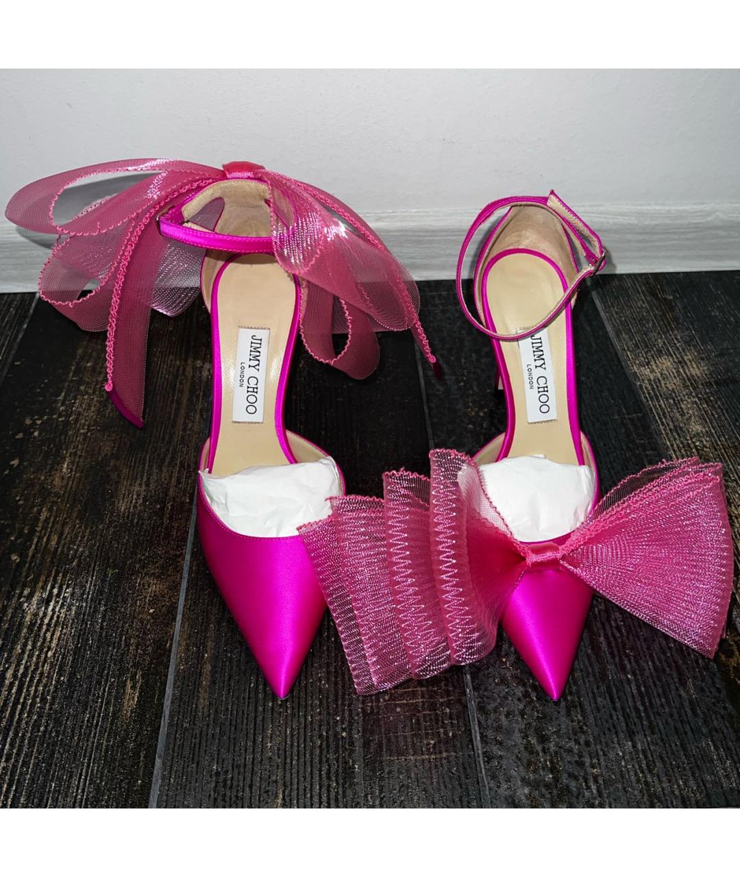 JIMMY CHOO Розовые текстильные туфли, фото 6