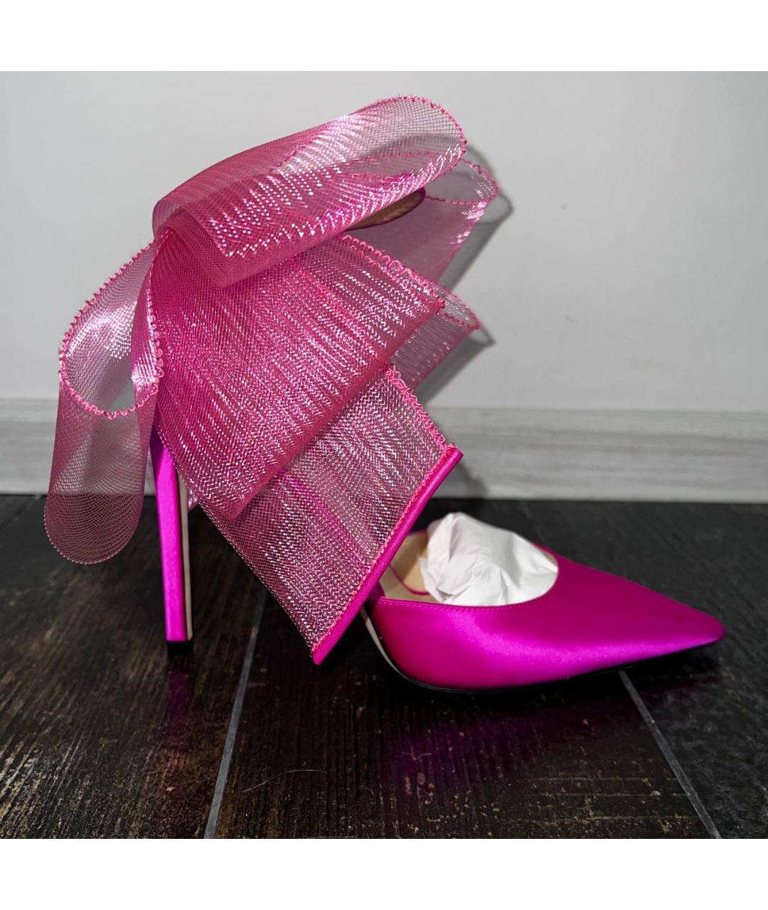 JIMMY CHOO Розовые текстильные туфли, фото 7