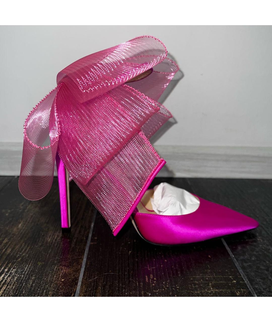 JIMMY CHOO Розовые текстильные туфли, фото 5