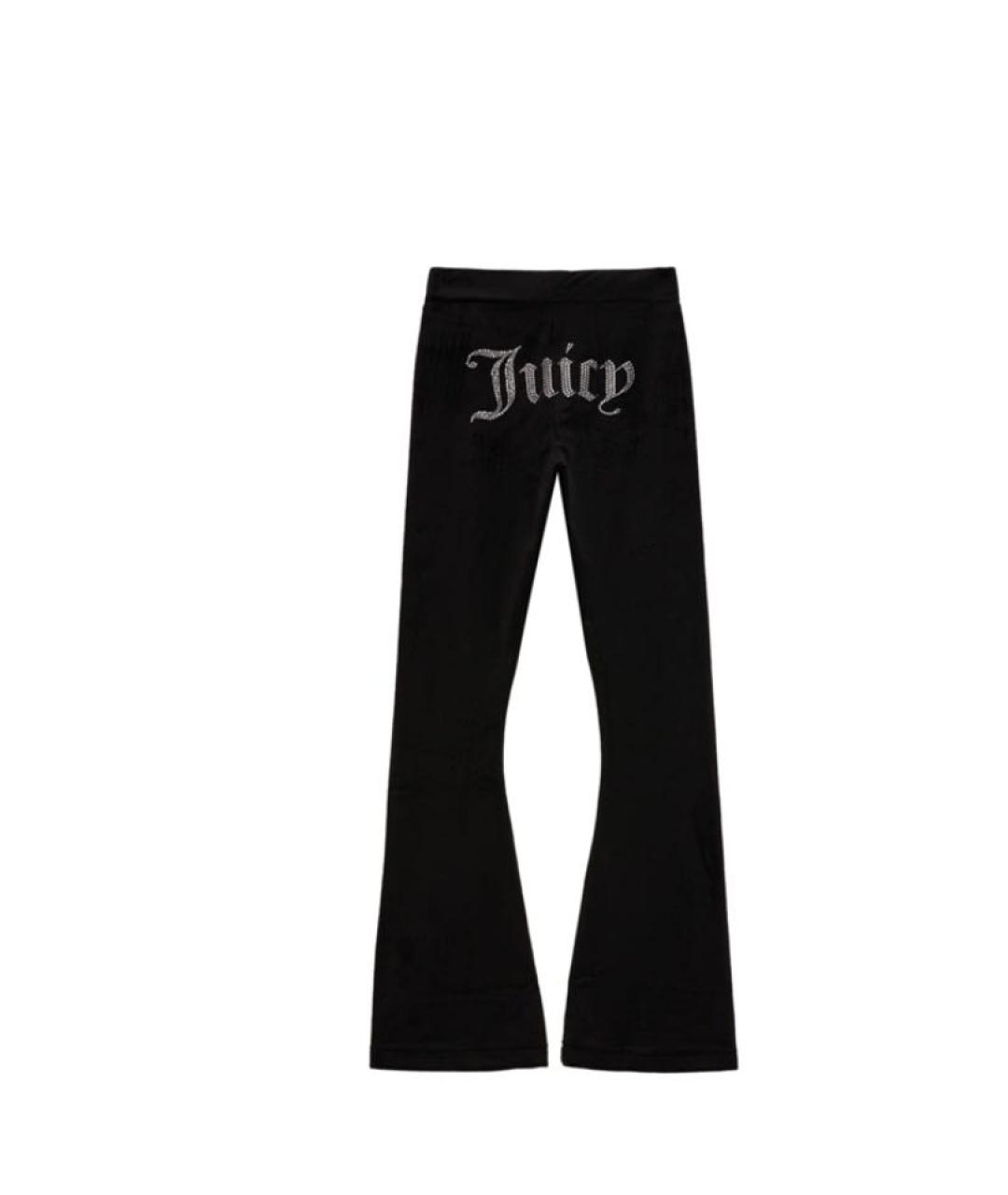 JUICY COUTURE Черные велюровые прямые брюки, фото 2