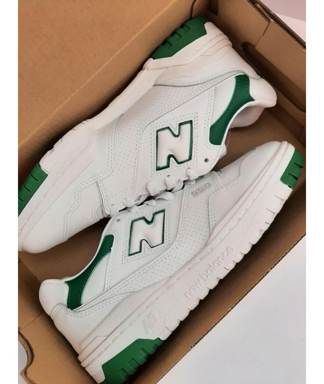 NEW BALANCE Белые кожаные низкие кроссовки / кеды, фото 5