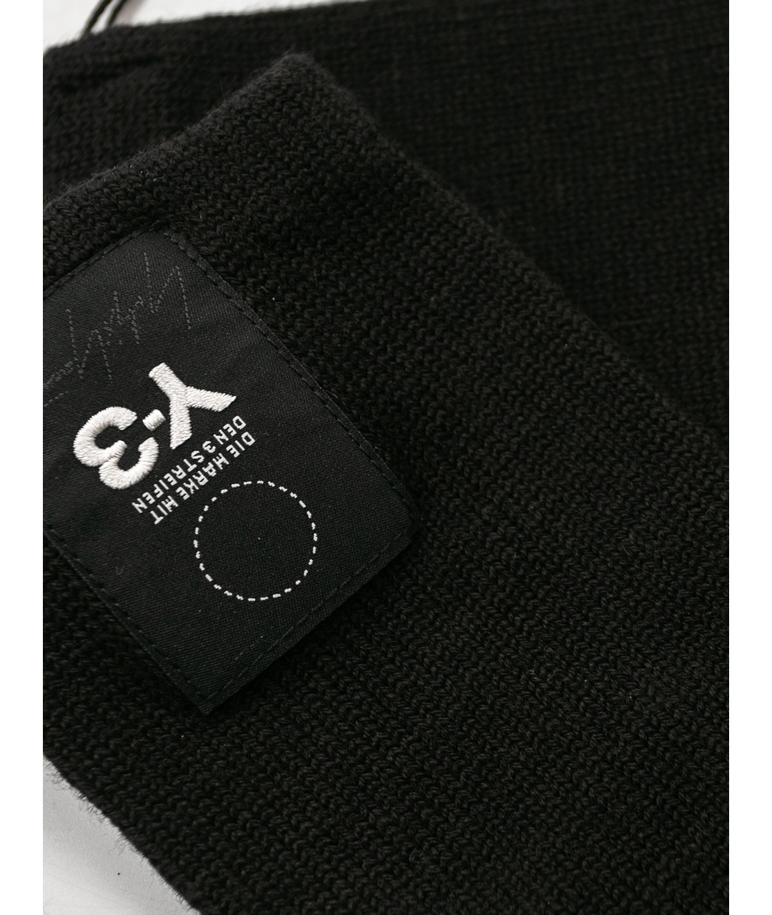 Y-3 Черные шерстяные перчатки, фото 3