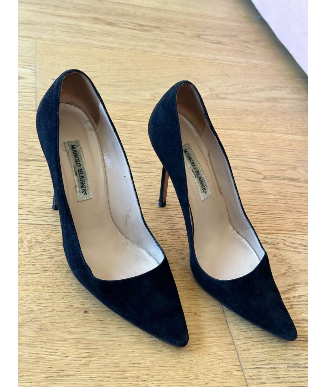 MANOLO BLAHNIK Черные замшевые туфли, фото 2