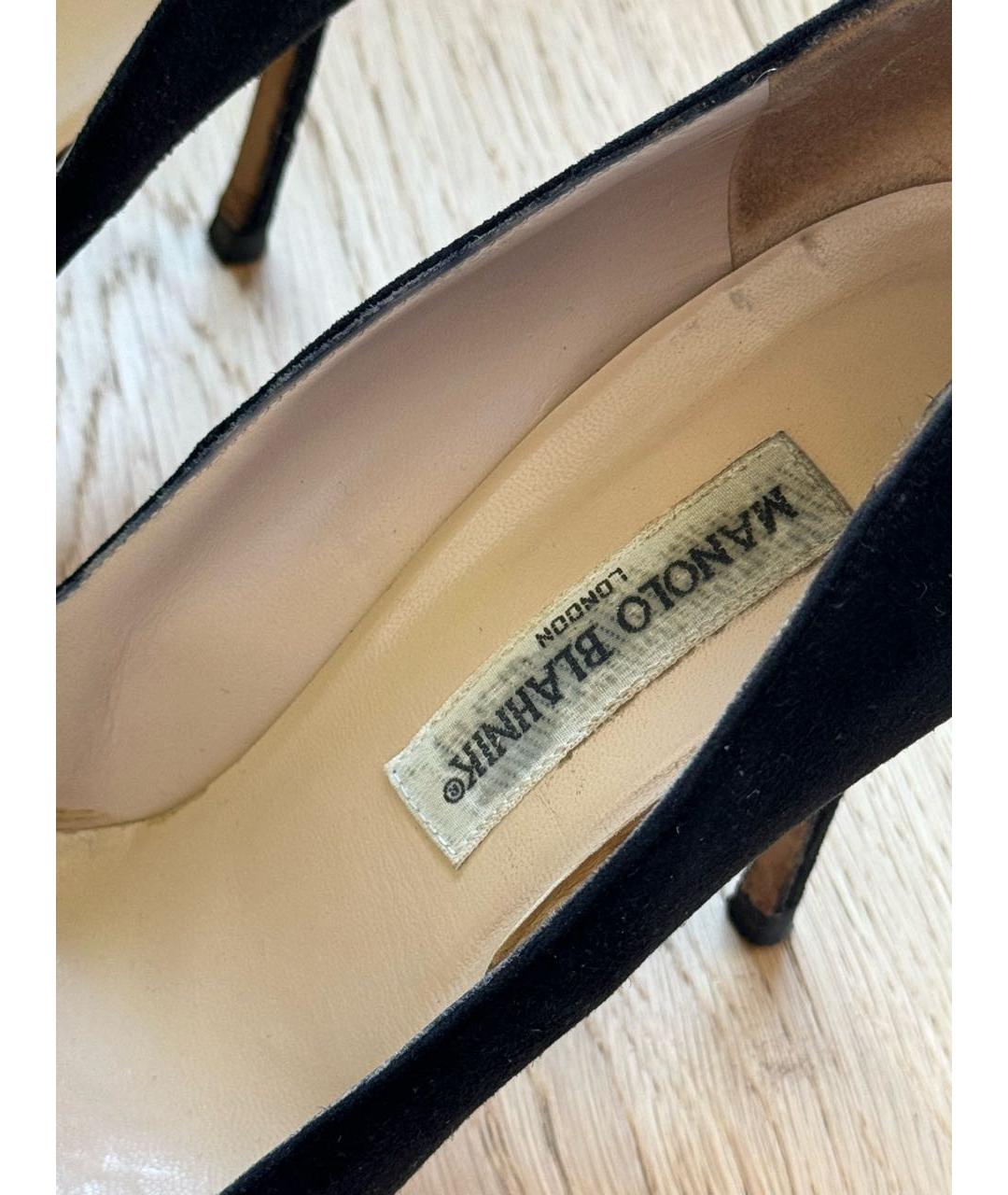 MANOLO BLAHNIK Черные замшевые туфли, фото 7