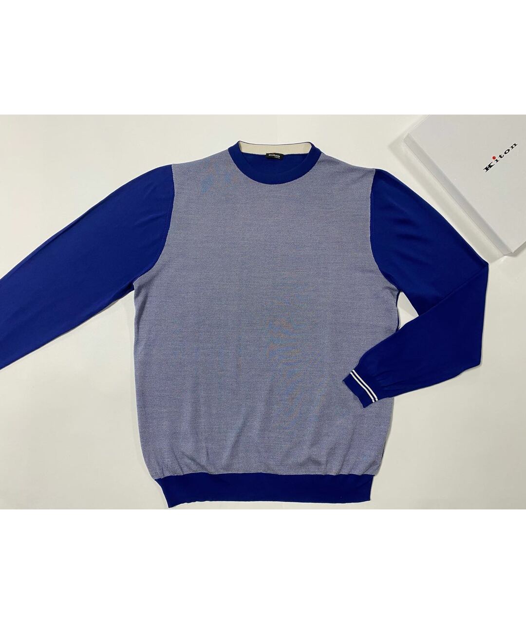 KITON Синий шелковый джемпер / свитер, фото 5