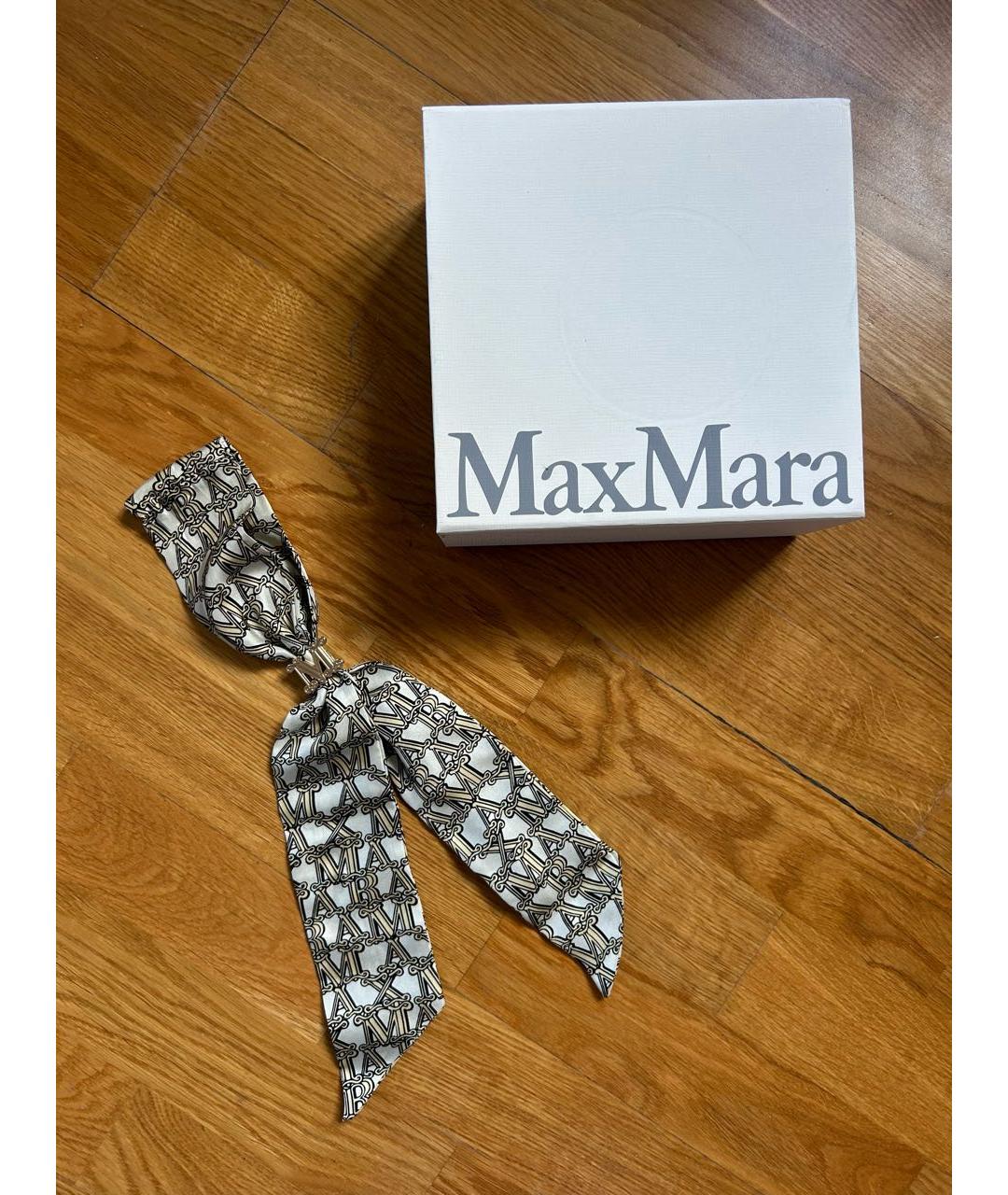 MAX MARA Золотой шелковый платок, фото 5