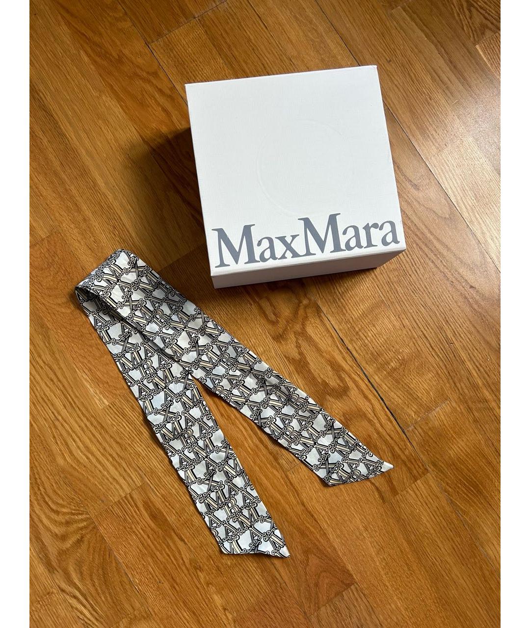 MAX MARA Золотой шелковый платок, фото 4