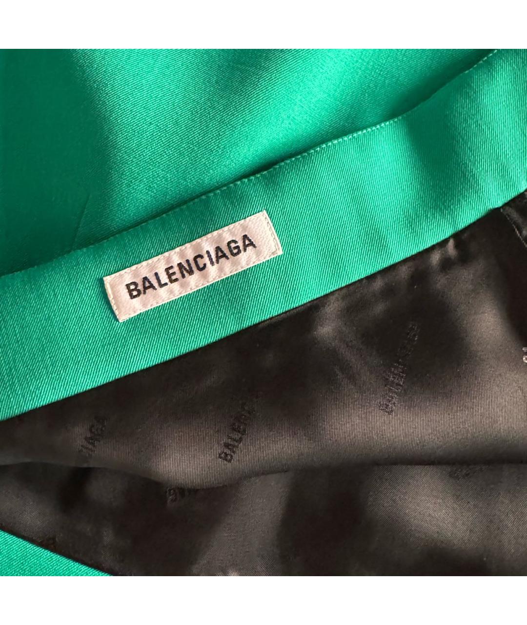 BALENCIAGA Зеленая шерстяная юбка миди, фото 4