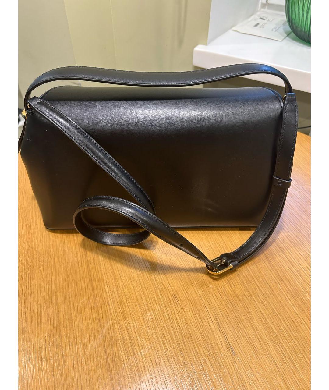 TOTEME Черная кожаная сумка через плечо, фото 3