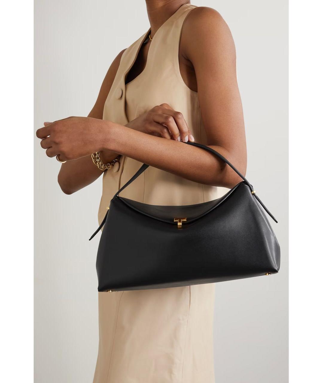 TOTEME Черная кожаная сумка через плечо, фото 6