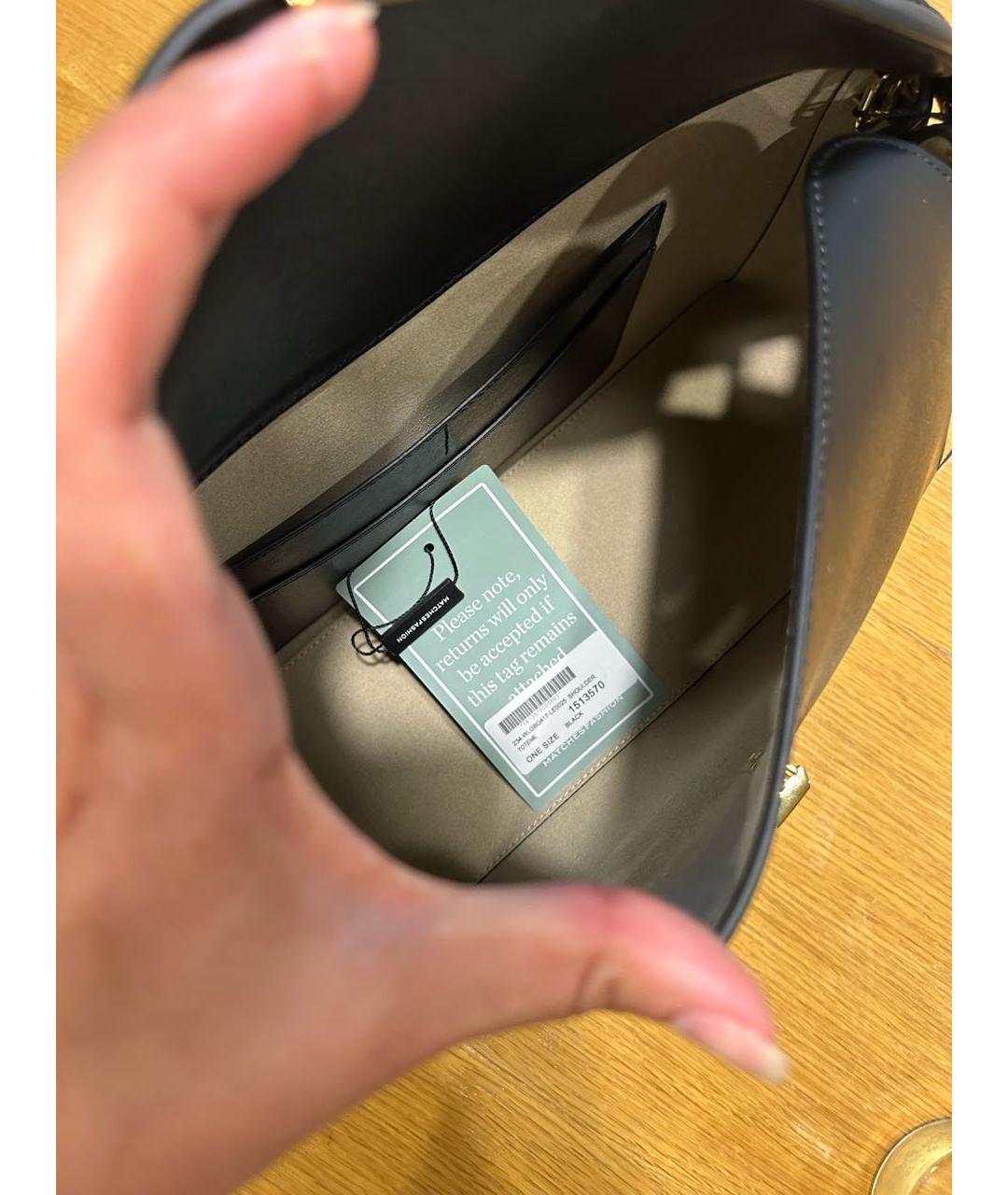 TOTEME Черная кожаная сумка через плечо, фото 4