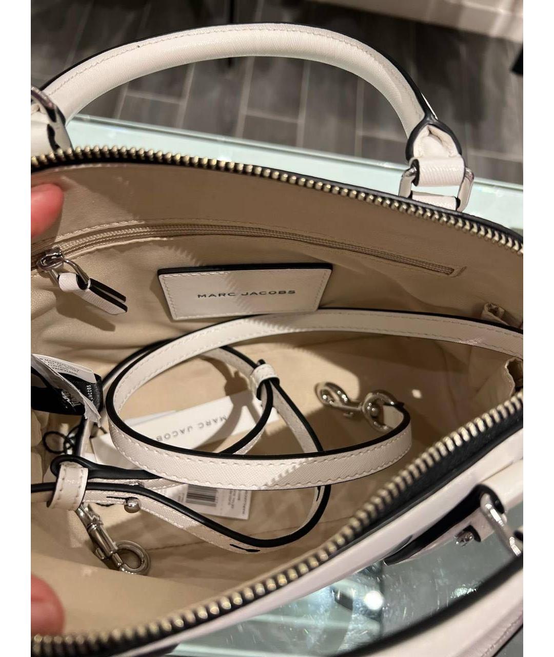 MARC JACOBS Белая кожаная сумка через плечо, фото 4