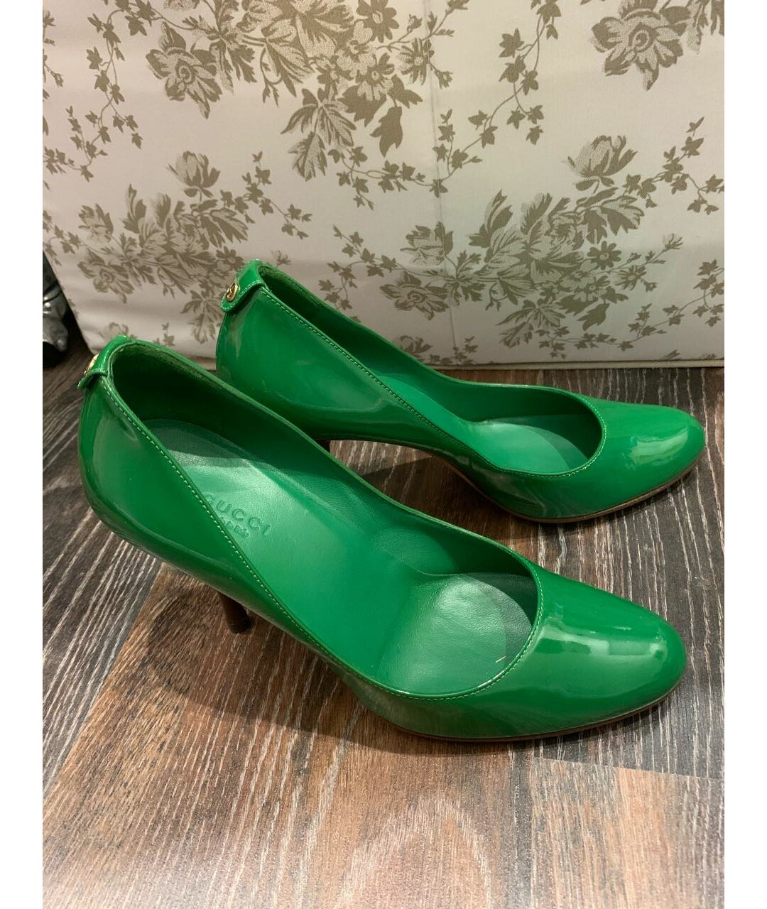 GUCCI Зеленые кожаные туфли, фото 5