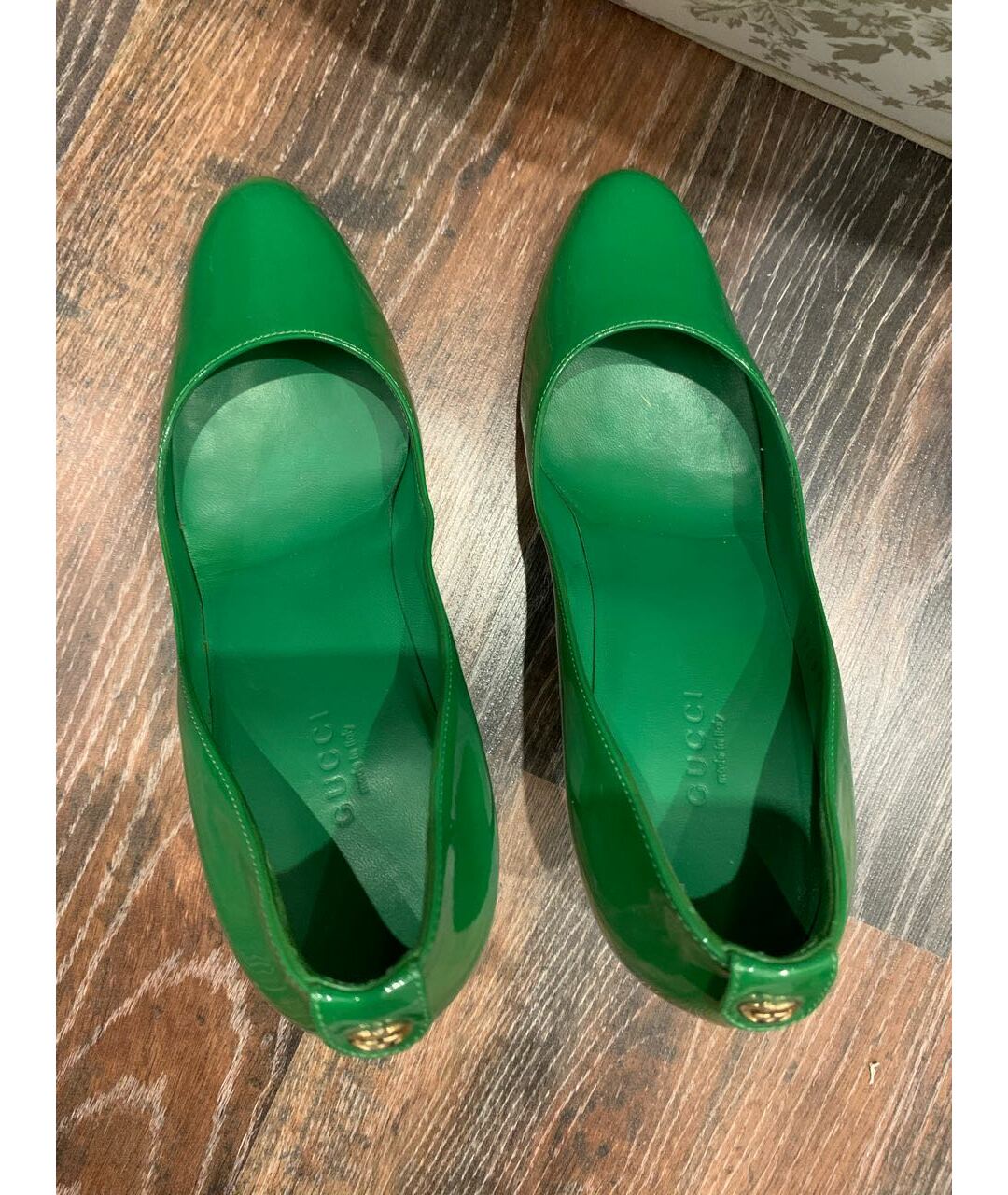 GUCCI Зеленые кожаные туфли, фото 3