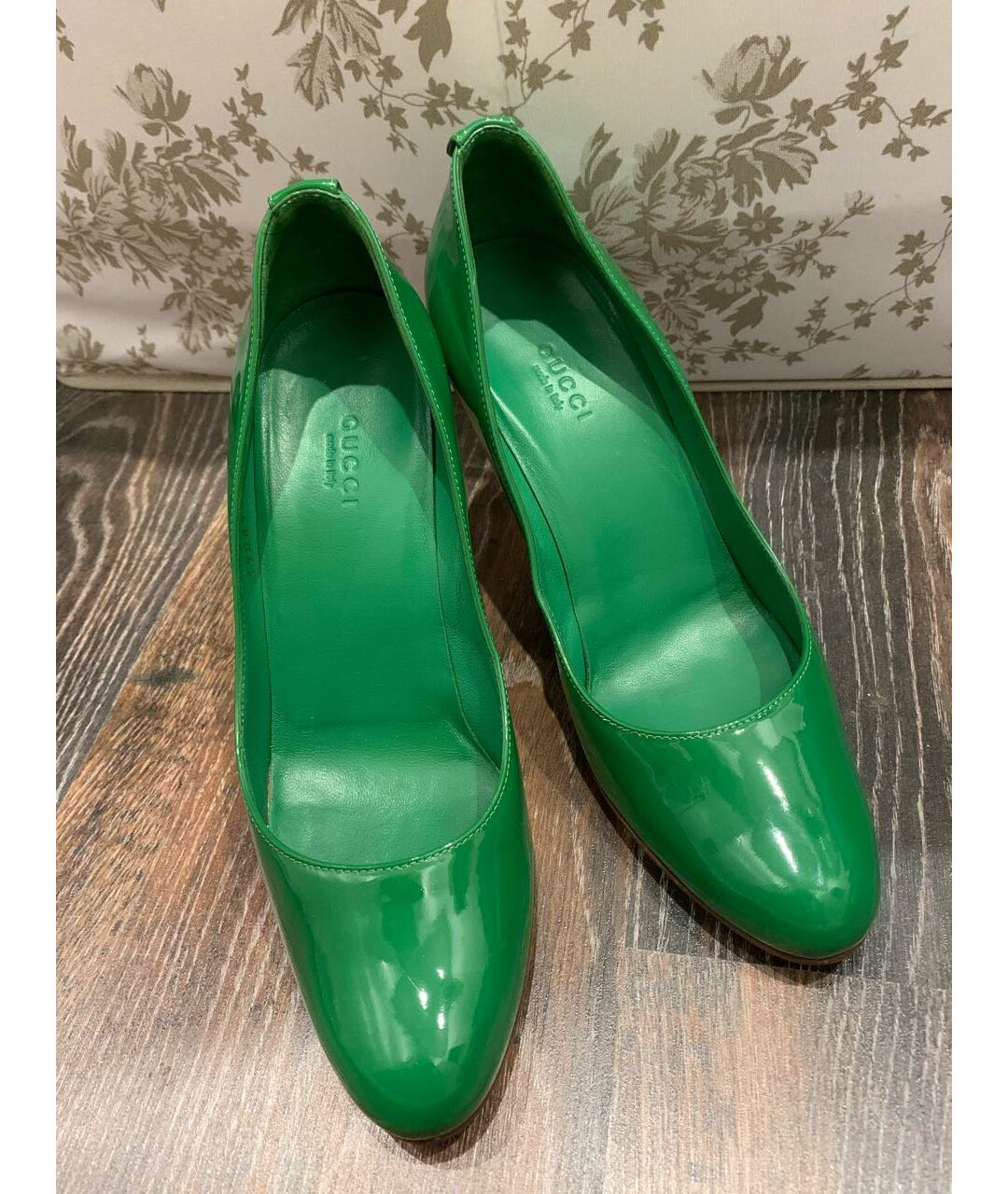GUCCI Зеленые кожаные туфли, фото 2