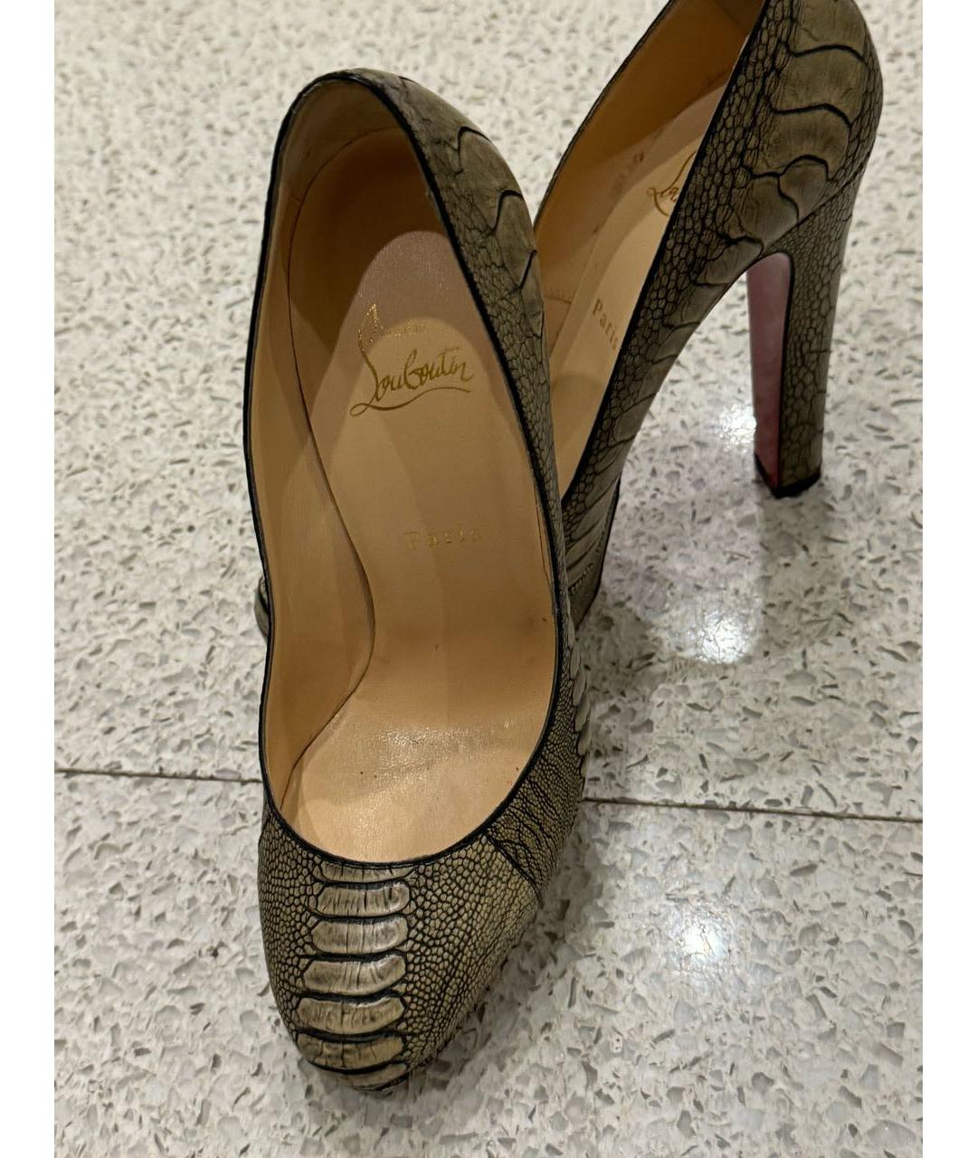 CHRISTIAN LOUBOUTIN Серые туфли из экзотической кожи, фото 4