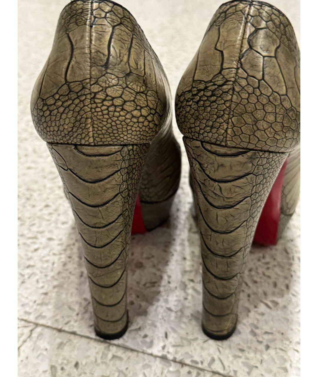 CHRISTIAN LOUBOUTIN Серые туфли из экзотической кожи, фото 3