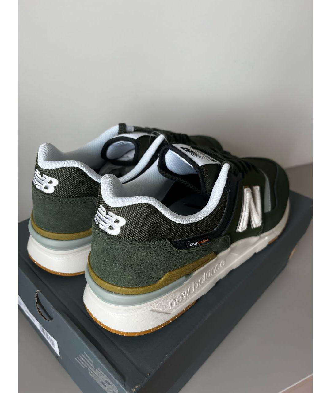 NEW BALANCE Зеленые замшевые низкие кроссовки / кеды, фото 4