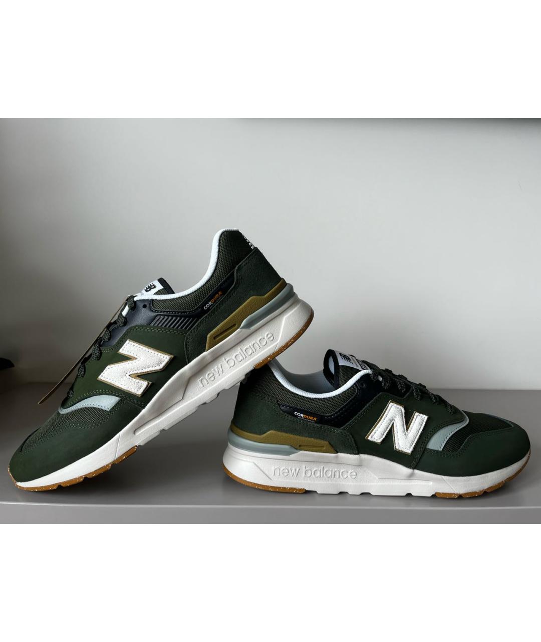 NEW BALANCE Зеленые замшевые низкие кроссовки / кеды, фото 2