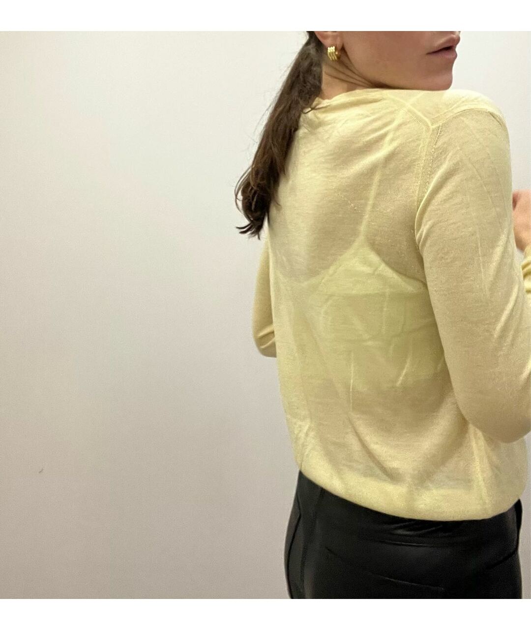 JIL SANDER Желтый кашемировый джемпер / свитер, фото 7