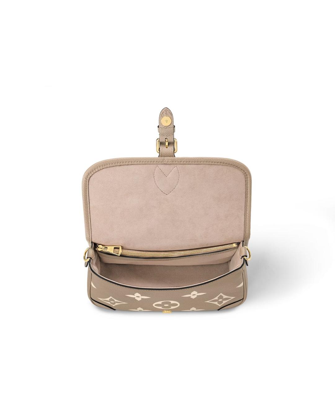 LOUIS VUITTON Бежевая кожаная сумка через плечо, фото 3