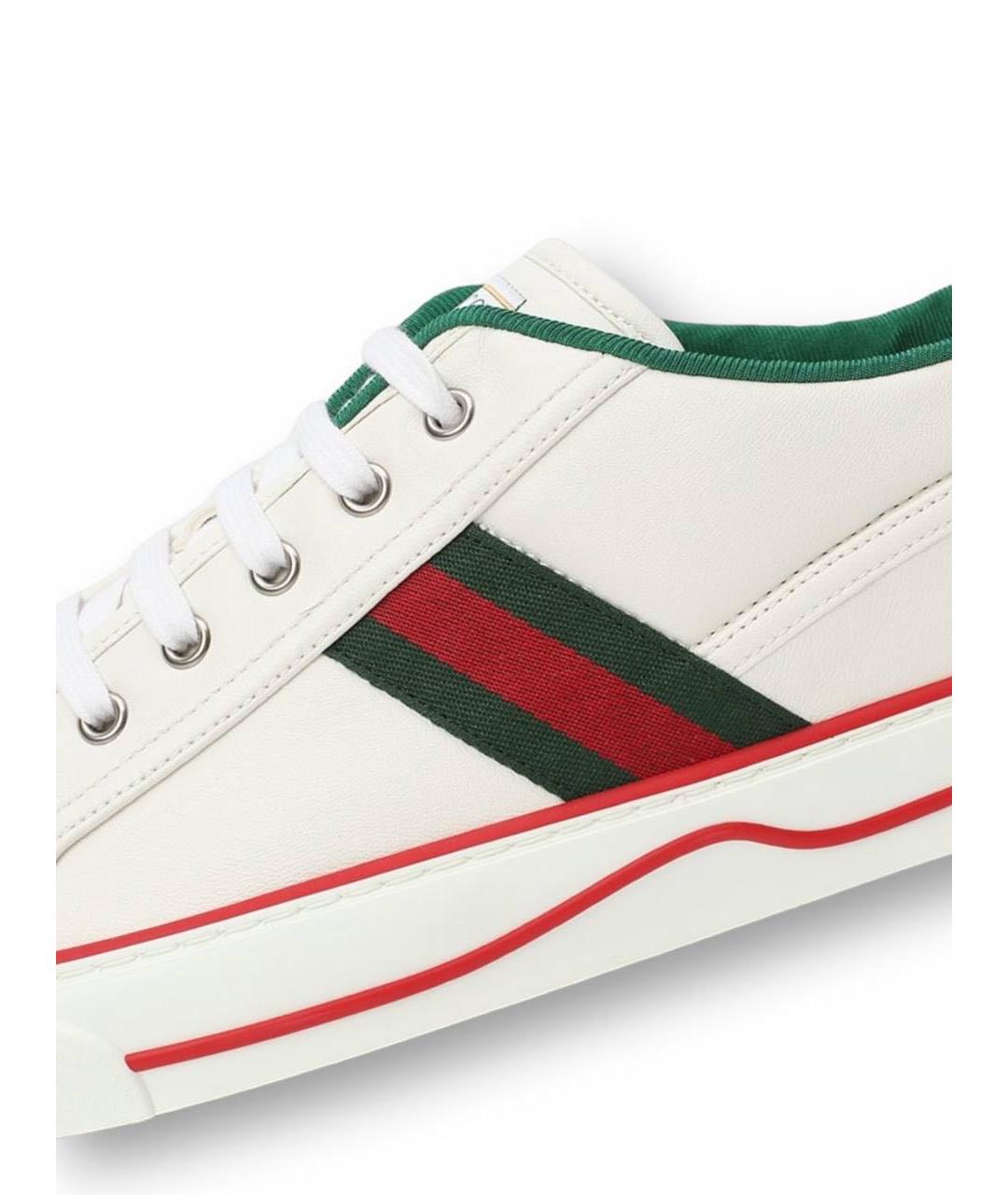 GUCCI Белые кожаные низкие кроссовки / кеды, фото 4