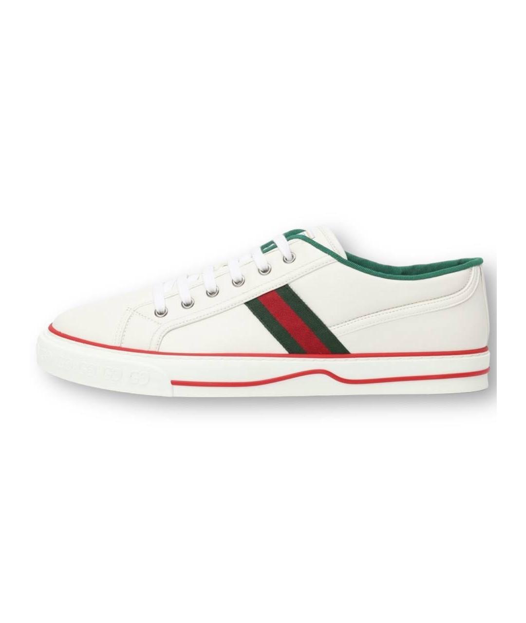 GUCCI Белые кожаные низкие кроссовки / кеды, фото 6