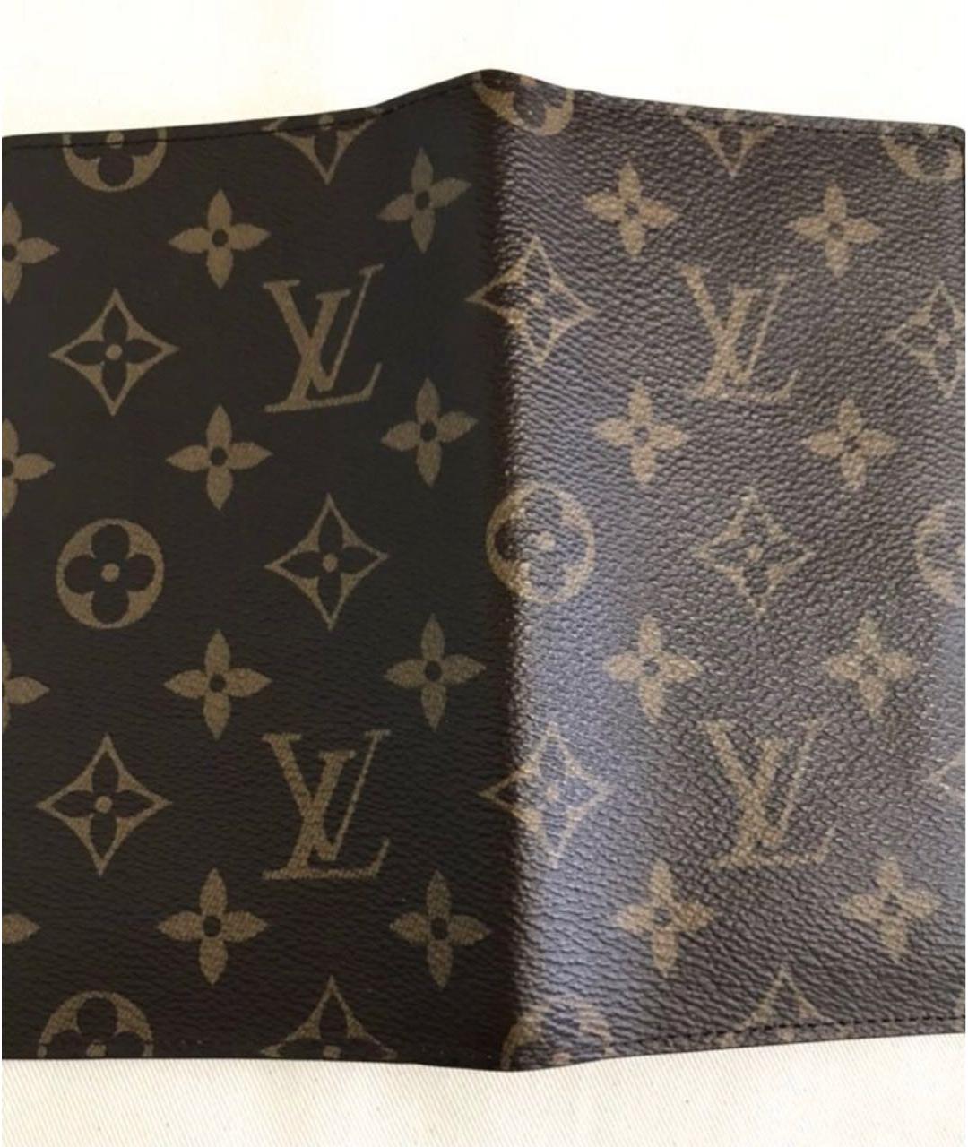 LOUIS VUITTON Коричневый кожаный кошелек, фото 5