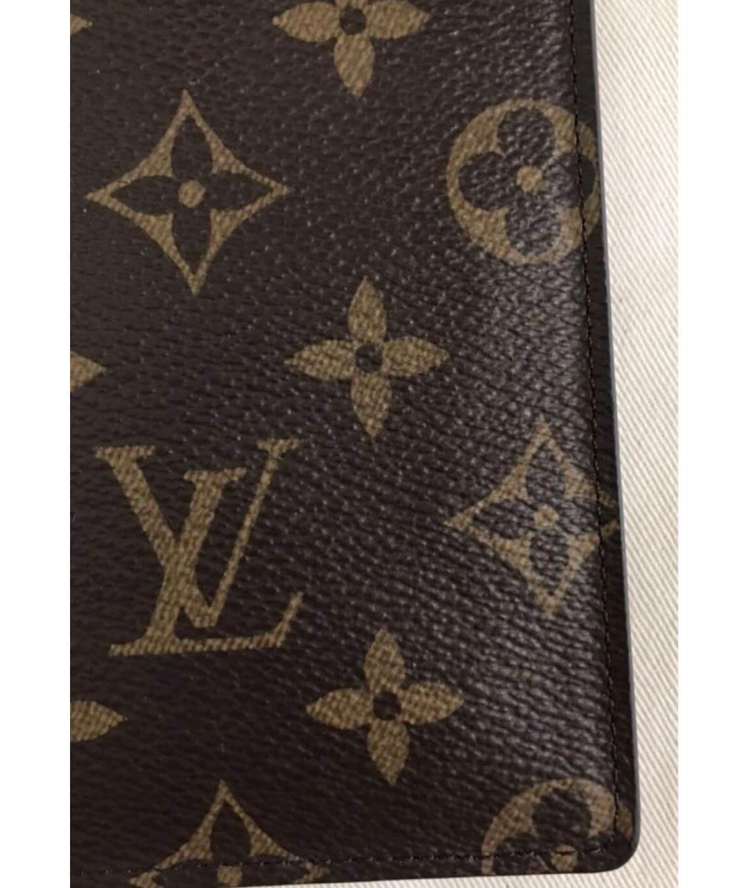 LOUIS VUITTON Коричневый кожаный кошелек, фото 4