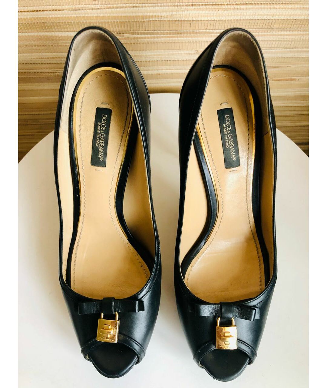 DOLCE&GABBANA Черные кожаные туфли, фото 2